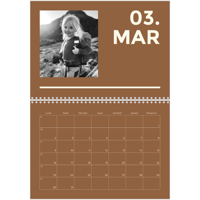 Calendrier photo A4 double (30 x 40 cm) — Contemporain audacieux [Mars]