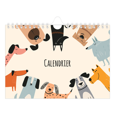 Calendrier photo A5 — Pattes de chien et gribouillis [couverture]