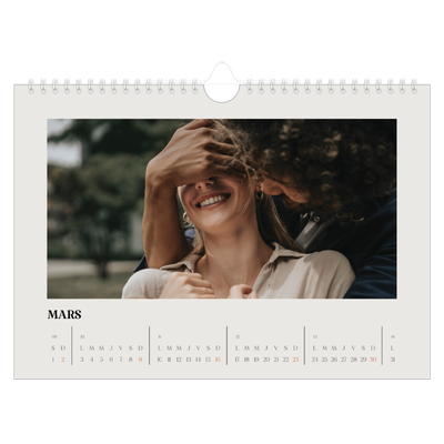 Calendrier photo A4 — Ivoire simple [Mars]