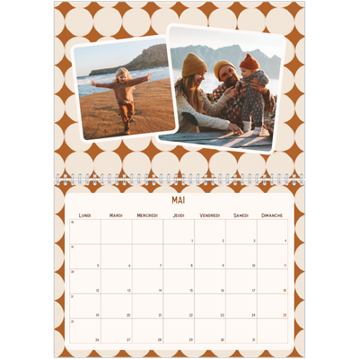 Calendrier photo A4 double (30 x 40 cm) — Motifs rétros [couverture]