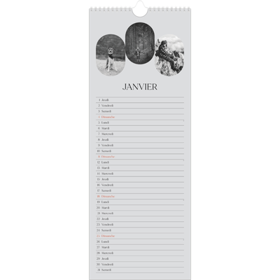 Calendrier mural long  — Sur la route [Janvier]