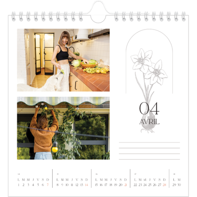 Calendriers annuels carré — Simplement botanique [Avril]