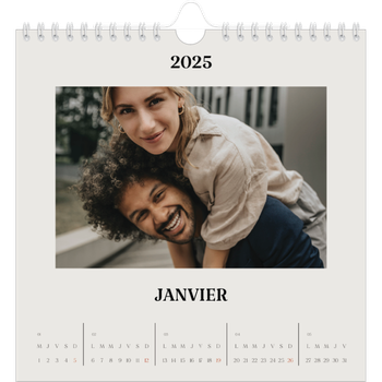 Calendrier photo carré — Ivoire simple