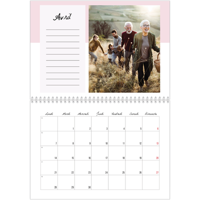 Calendrier photo A4 double (30 x 40 cm) — Agenda 'To Do' list [Avril]