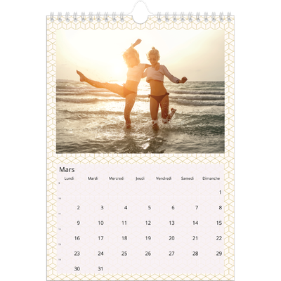 Calendrier photo A4 (20 x 30 cm) — Céleste dorée [Mars]