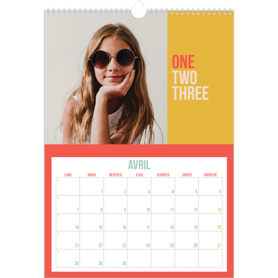 A3 Calendrier annuel — Fun et moderne [Avril]