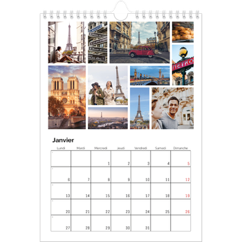 Calendrier photo A4 — Diaporama asymétrique