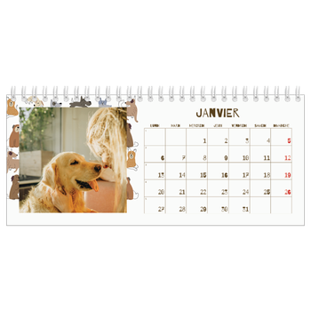 Calendrier de bureau — Chiot joueur