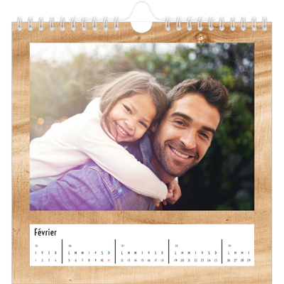 Calendriers annuels carré — Rustique [Février]