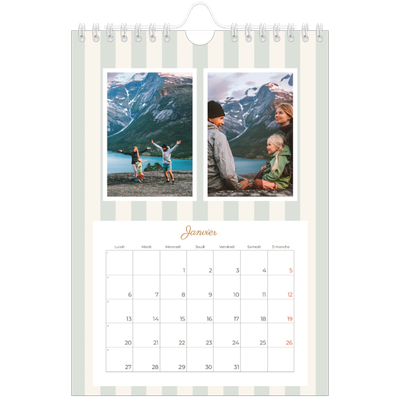 Calendrier photo A5 — Lettrages et rayures [Janvier]