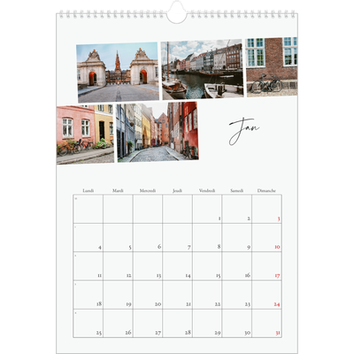A3 Calendrier annuel — Escapade citadine [Janvier]