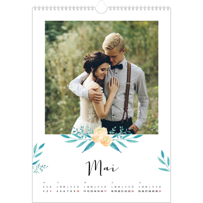 A3 Calendrier annuel — Ornements aquarelle [couverture]