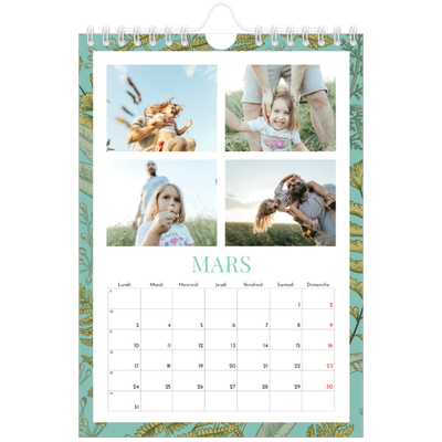 Calendrier photo A5 — Papier peint floral [Mars]