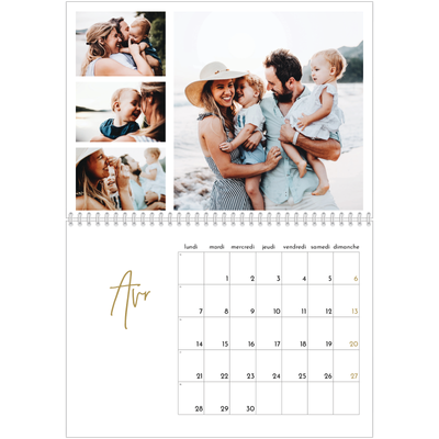 Calendrier photo A4 double (30 x 40 cm) — Manuscrit [Avril]