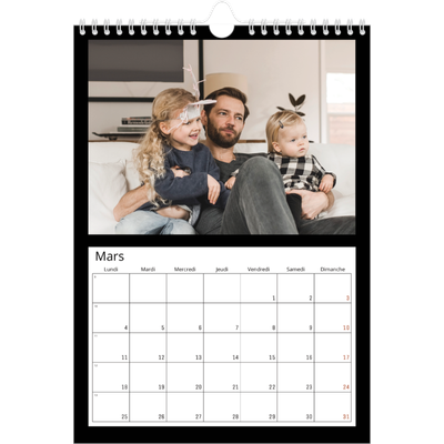 Calendrier photo A4 (20 x 30 cm) — Bodures noires [Mars]