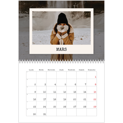 Calendrier photo A4 double (30 x 40 cm) — L'édition portrait [Mars]
