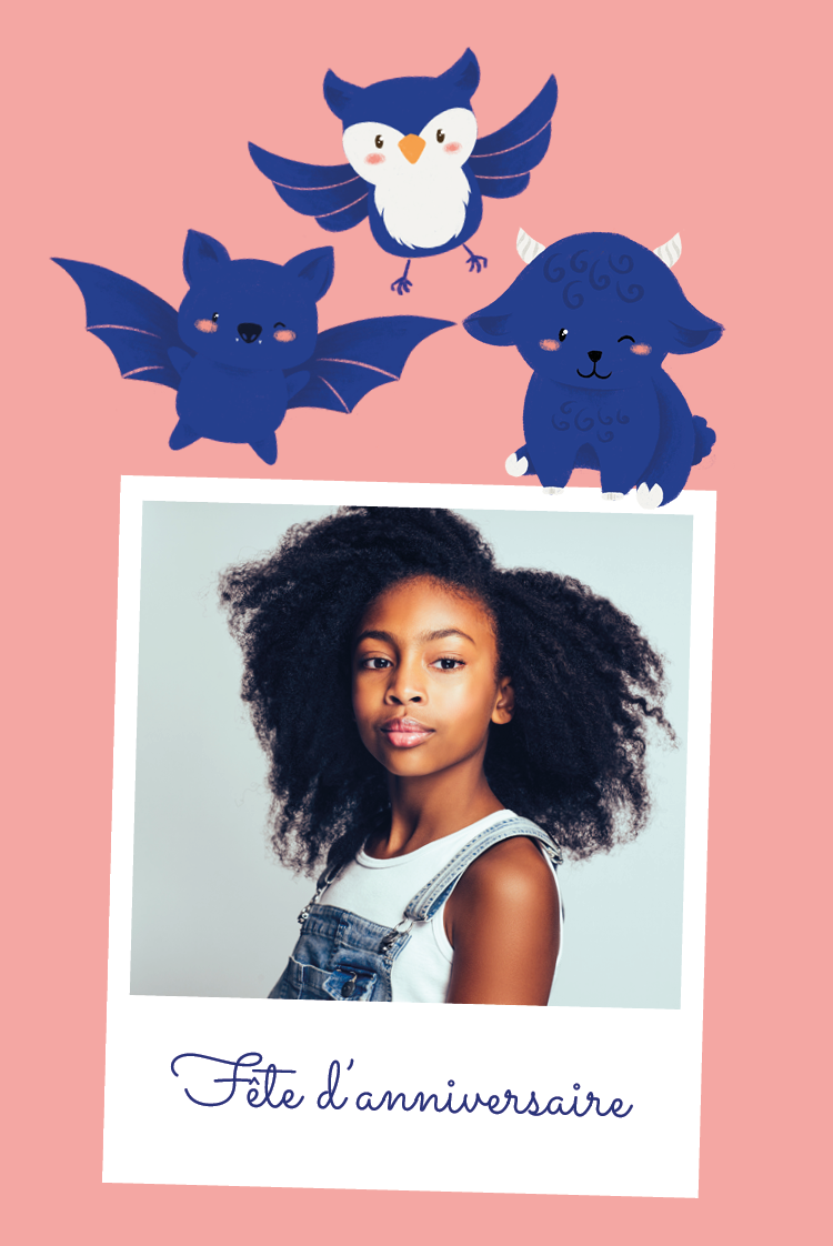 Cartons d'invitation — Animaux nocturnes