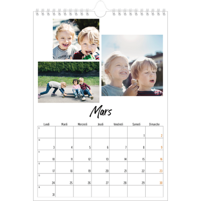 Calendrier photo A4 (20 x 30 cm) — Journal Intime [Mars]