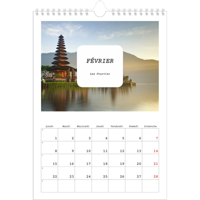 Calendrier photo A4 (20 x 30 cm) — Toute l'histoire [Février]