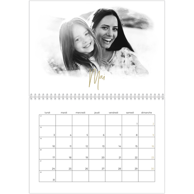Calendrier photo A4 double (30 x 40 cm) — Effet photo [Mai]