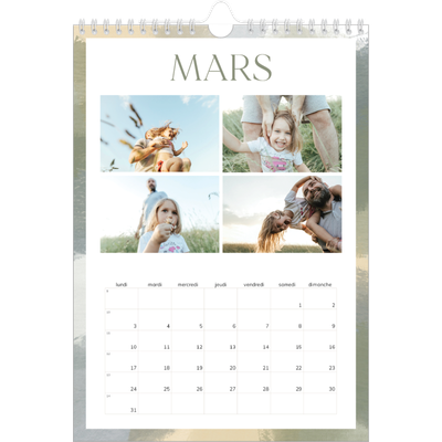 Calendrier photo A4 (20 x 30 cm) — Effet pinceau [Mars]