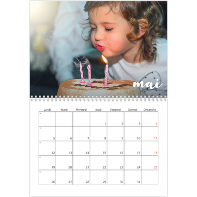 Calendrier photo A4 double (30 x 40 cm) — Superposition pinceau [couverture]