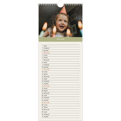 Calendrier mural long  — Chapitres pastel [Janvier]
