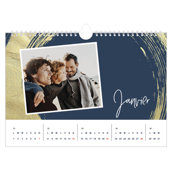 Calendrier photo A4 — Coup de pinceau doré