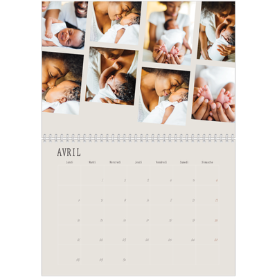 Calendrier photo A4 double (30 x 40 cm) — Souvenirs en mouvement [Avril]