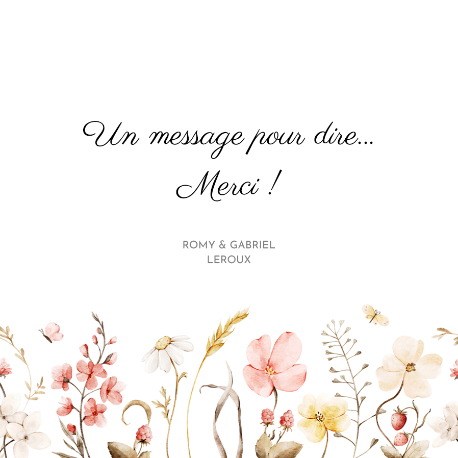 Carte de remerciement — Éclat fleuri