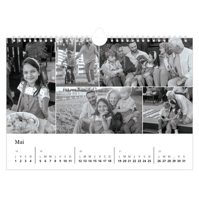 Calendrier photo A4 — Noir et blanc élégant [couverture]