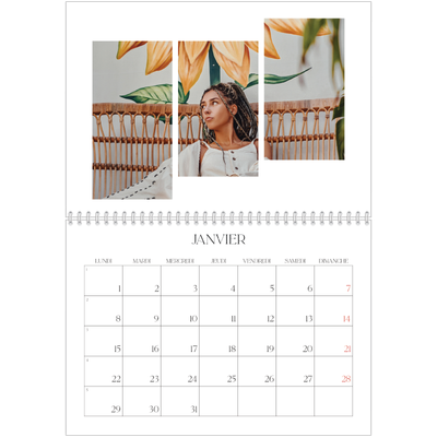 Calendrier photo A4 double (30 x 40 cm) — Fragments de voyage [Janvier]