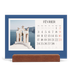 Calendrier de bureau support bois - paysage   — Couleurs classiques [Février]