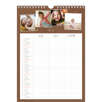 Calendrier familial A4 — Agenda terre à terre - Famille de 3 [couverture]