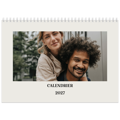 Calendrier photo A4 double (30 x 40 cm) — Ivoire simple [couverture]