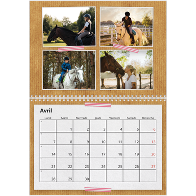 Calendrier photo A4 double (30 x 40 cm) — Scrapbooking [Avril]