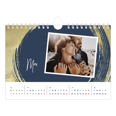 Calendrier photo A5 — Coup de pinceau doré [couverture]