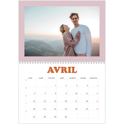 Calendrier photo A4 double (30 x 40 cm) — Cadres rétro [Avril]