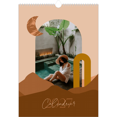 A3 Calendrier annuel — Montagnes aux tons neutres [couverture]
