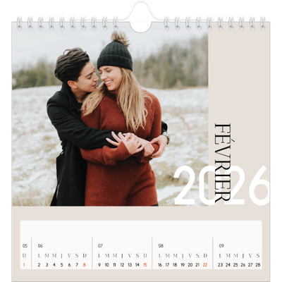 Calendriers annuels carré — Superposition [Février]