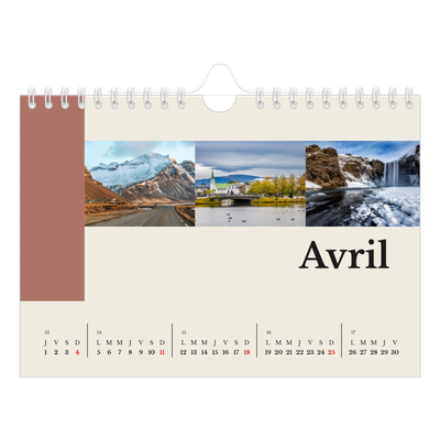 Calendrier photo A5 — Vues du monde [Avril]