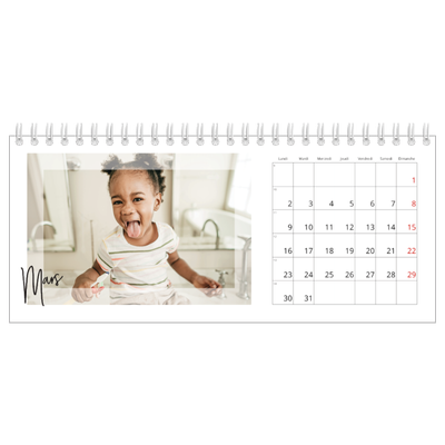 Calendrier de bureau — Cadre clair [Mars]