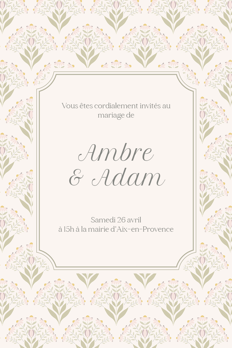 Cartons d'invitation — Fleurs d'autrefois