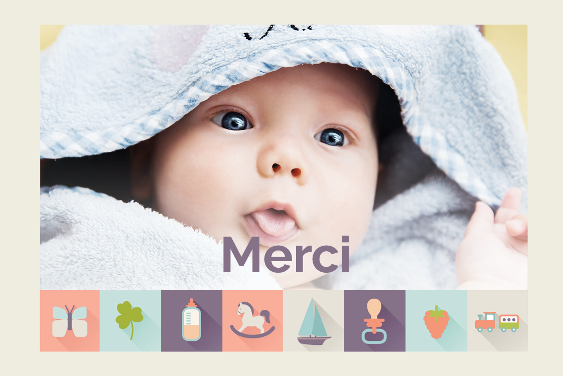 Carte de remerciement — Icônes bébé