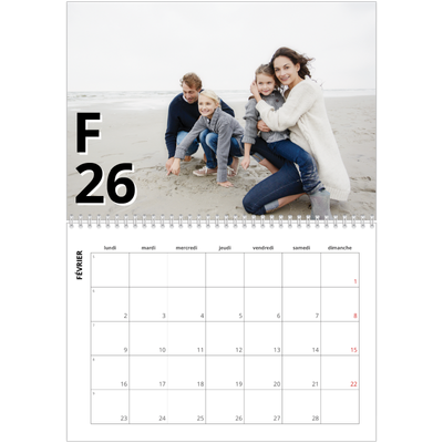 Calendrier photo A4 double (30 x 40 cm) — Jolie lettre [Février]