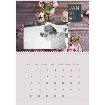 Calendrier photo A4 double — Superposition florale