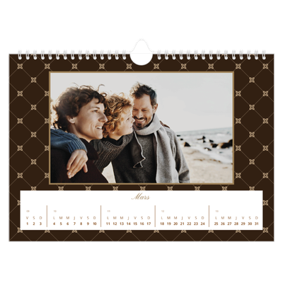 Calendrier photo A4 — Noir et blanc vintage [Mars]