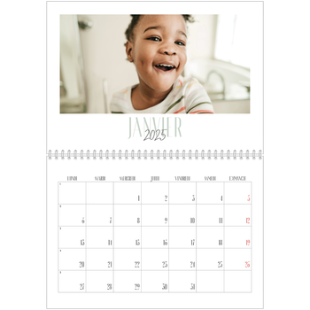 Calendrier photo A4 double — Mix de typographies