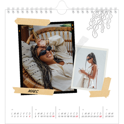 Calendriers annuels carré — Esprit scrapbook [Mars]