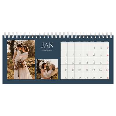 Calendrier de bureau — Ardoise et sérifs [Janvier]